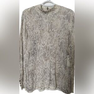 Chico's Gray and Cream Patterned Sweater